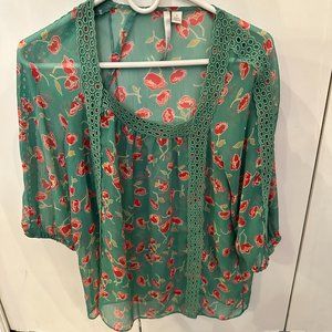 Lauren Conrad Rose Blouse - Light Green - Size Small